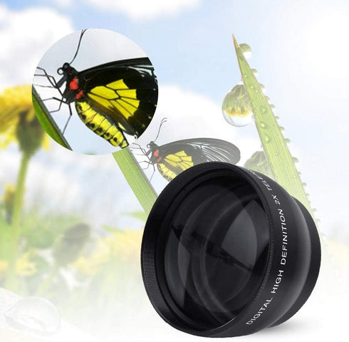 52mm 2X Magnification HD Teleconverter,Telephoto Lens,Waterproof,for 52mm Mount Camera...