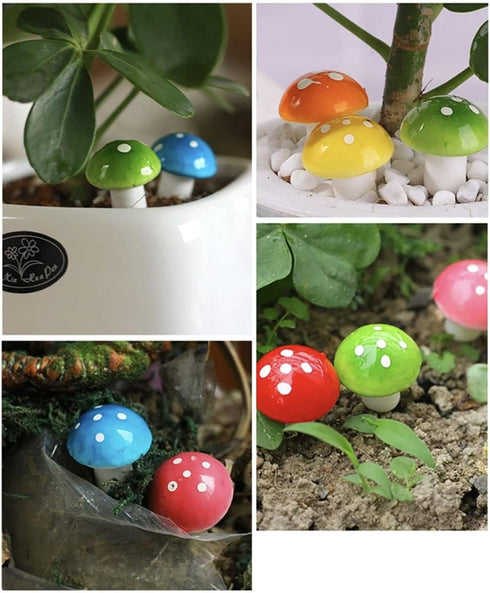 50Pcs Mini Mushroom Miniatures Artificial Garden Fairy Bonsai Plant Pot Resin Craft Decoration for Home DIY Micro Landscape Home Party Decoration ...