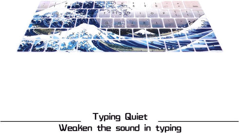 HRH Silicone Keyboard Cover for MacBook Pro with Touch Bar 13 Inch and 15 Inch (A2159/A1989/A1706,A1990/A1707) 2019 2018 2016 2017 Release, Sea Wa...