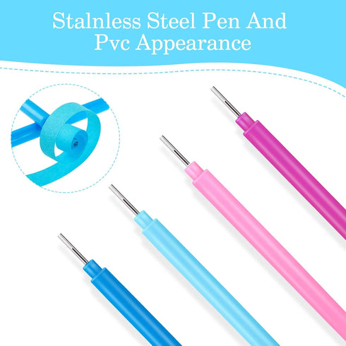 12 Pcs Paper Quilling Tools, Paper Flower Rolling Tool Rolling Curling Quilling Needle Pen DIY Cardmaking Paper Quilling Pen for Art Craft DIY Pap...