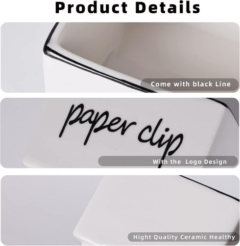 ONTUBE Farmhouse Paper Clip Holders Dispenser Organizer for Desk 3-Inch White...