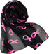 CBC Crown Women's Lightweight Pink Ribbon Silk Feeling Satin Striped 13"x60" Scarf...