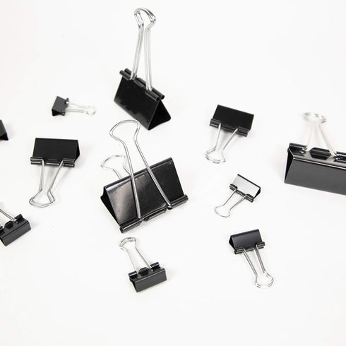 BAZIC Binder Clips Assorted Size Black, Small Medium Large Paper Clamps Paper Clip, Paperclips for Office School Supplies Home (12/Pack), 1-Pack...