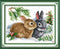 Stitchmelody 14CT Counted Cross Stitch Kits,DMC Unprinted Pattern Embroidery Set Needlework-Lucky Rabbitst 26cm×19cm...
