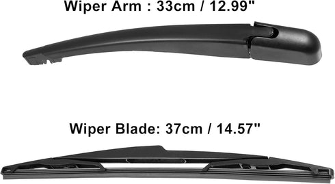 X AUTOHAUX 15inch Rear Windshield Wiper Blade Arm Set for Citroen C3 2002 2003 2004 2005 2006 2007 2008 2009 2010...