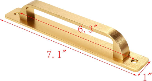 Geesatis 2 Pcs Garage Pulls/Sliding Barn Door Handles/Gate Handles/Furniture Decorative Pulls, with Mounting Screws, Matte Gold, 6.3 inch / 160 mm...