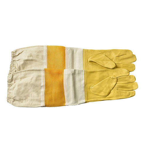 Professional Beekeeping Gloves Hornets Premium Goatskin Leather Beekeeing Supplies with Long Canvas.XL X-Large...