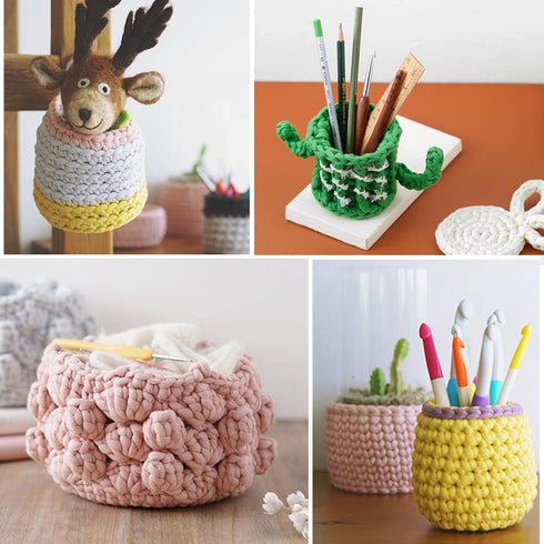 2 PCS T-Shirt Yarn Elastic Fabric Crochet Cloth Yarn for DIY Knitting, Spaghetti Yarn Thick Knitting Yarn for Hand DIY Bag Blanket Cushion Crochet...