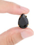Choupee Sew On Rhinestone Tear Drop Crystal Rhinestones in Gold Setting 48 Pcs (Black, 13 X 18 MM)...