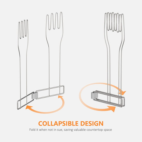 Kitchen Glove Holder,Stainless Steel Glove Rack,Kitchen Vertical Glove Support Multi-Purpose Glove Drain Rack,Collapsible Glove Drying Stand,Rubbe...