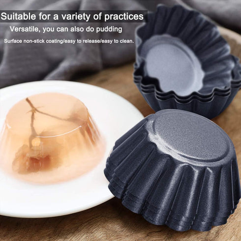 12 Packs Egg Tart Mold, Size 2.6 x 0.9inch, Cupcake Cake Muffin Mold Tin Pan Baking Tool, Carbon Steel...