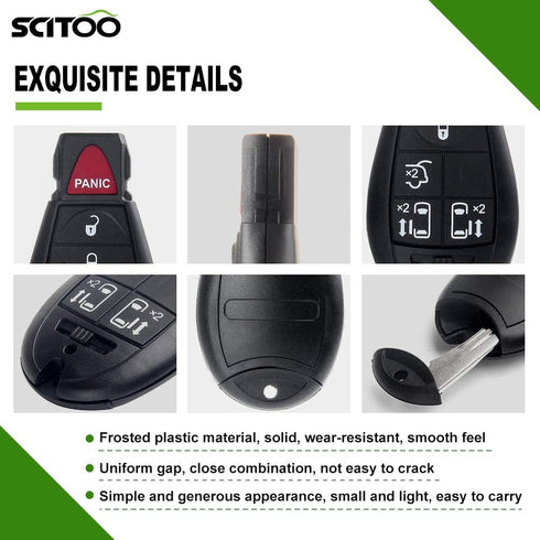 SCITOO Key Fob Keyless Entry 2008 for Chrysler for 300 2.7L, 2008 for Chrysler for Town & Country 3.3L, 2008 for Dodge for Challenger 6.1L M3N5WY7...