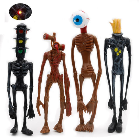 Siren Head Toys Action Figure(4pcs),Model Doll Gift for Kids Halloween Thanksgiving Christmas Birthday Gifts (Brown)...