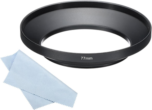 PATIKIL 77mm Lens Hood, Wide Angle Matte Surface Anti-reflective Inside Hood with Cleaning Cloth for Camera Lens, Black for Nikon, for Fujifilm, f...