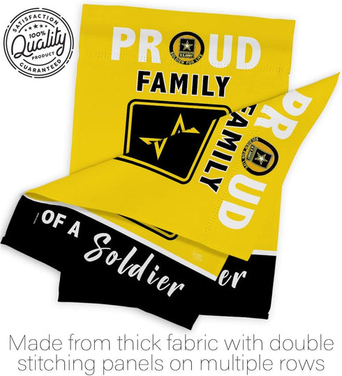 Breeze Decor Proud Family Soldier Garden Flag Armed Forces United State American Military Veteran Retire Official House Decoration Banner Small Ya...
