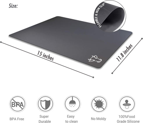 Fotouzy Plastic Cutting Boards with Food Icons, Flexible Cutting Mats, Set of 4, BPA-Free, Non-Porous, Non-slip Back and Dishwasher Safe, Modern N...