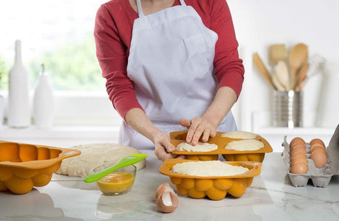 Silicone Braided Challah Mold - Medium - Braided Oval Challah Pan - Challah Bread Baking Mold - No Shaping Required...