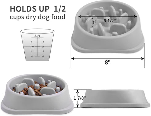 NOYAL Slow Feeder Dog Bowls Puzzle Anti-Gulping Interactive Bloat Durable Preventing Choking Healthy Dogs Bowl...