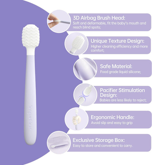 Kids Tongue Scraper, Tongue Cleaner for Infant & Newborn, Baby Oral Cleaner Newborn, Toddler Toothbrush for Tooth Mouth Gum Clean, Infant Toothbru...