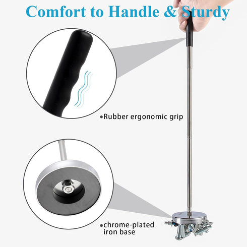 Rechabite Telescoping Magnetic Sweeper Pickup Tool, Screws Parts Finder with 35LB Pull Capacity, Retractable 8.6" to 33" with Strong Magnet, Pick ...