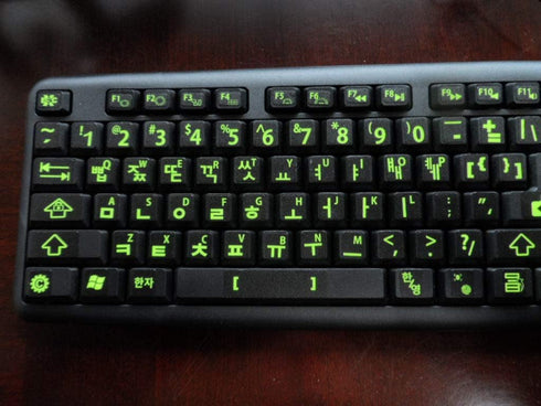 Korean Keyboard Stickers with Bold Bright Inlays. Large Symbols Will Not Wear, Smudge or Fade. Korean Conversion for All Laptop and Desktop Keyboa...