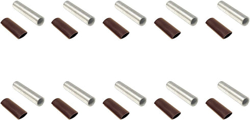 10 pcs 2 AWG 2 Gauge Butt Splice Connector Pure Copper Tin Coated Marine Grade Uninsulated - by WindyNation...
