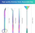 Quarium Aquascape Tools Kits, 4 in 1 Anti-Rust Aquatic Plant Aquascaping Tool Stainless Steel Black Tweezers Scissors Spatula for Aquarium Tank Cl...