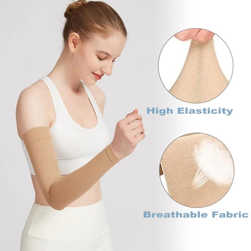 Arm Compression Sleeve for Men Women(Single), 20-30 mmhg Full Arm Support, Graduated Compression Arm Brace for Pain Relief, Swelling, Edema, Post ...