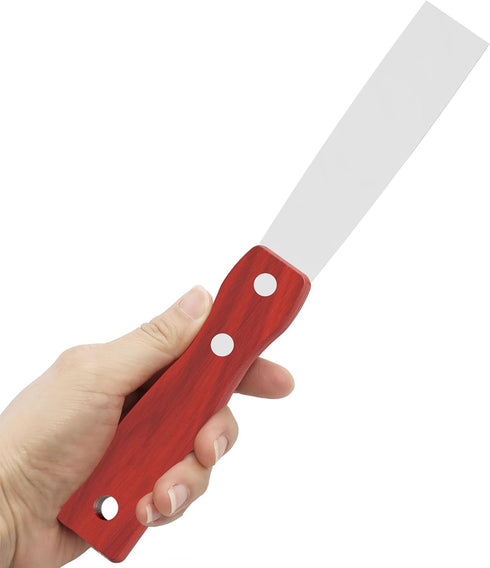 Putty Knife, 1 Inch Stainless Steel Scraper Tool, Wooden Handle Metal Spackle Knives for Drywall, Decals, Wall Paper, Floor Tile, Patching, Painti...