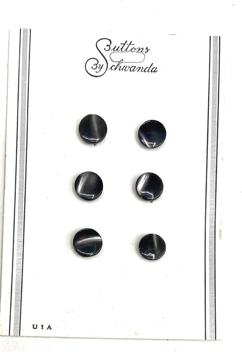 Vintage 12 Grey Ocean Pearl -Mother of Pearl Buttons 5/16''- 8mm"- Gray Blouse Buttons ,Shirt Buttons , Grey Buttons...