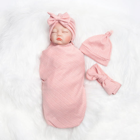 Reborn Baby Doll Clothes Accessories for 17-22 Inch Baby Boys Girl Dolls Soft Gentle Blanket 4 Pcs Newborn Infants Printed Pink 30*30 Inch…...