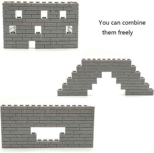192PCS Masonry Walls Gray Building Bricks Loot Pieces Accessories Brick Bazaar Compatible Classic Creative Toy (Light Gray)...