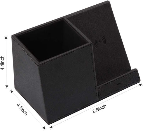 COSOOS Fast Wireless Charger with Desk Organizer, Desk Phone Charger Compatible with 15/15 Pro/15 Pro Max/14/13/12/11/XS/8 Plus, Galaxy S21/S20+/S...