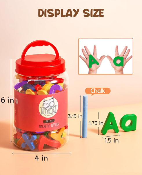 104PCS Magnetic Letters Numbers Alphabet Fridge Magnets ABC 123 Preschool Educational Learning Plastic Colorful Toy Set Uppercase Lowercase Math S...