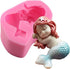 OBTANIM Silicone Mermaid Fondant Mold Cute 3D Sleeping Baby Girl Mould Cake Topper DIY Decoration Baking Tool for Sugarcraft, Chocolate, Candle, S...