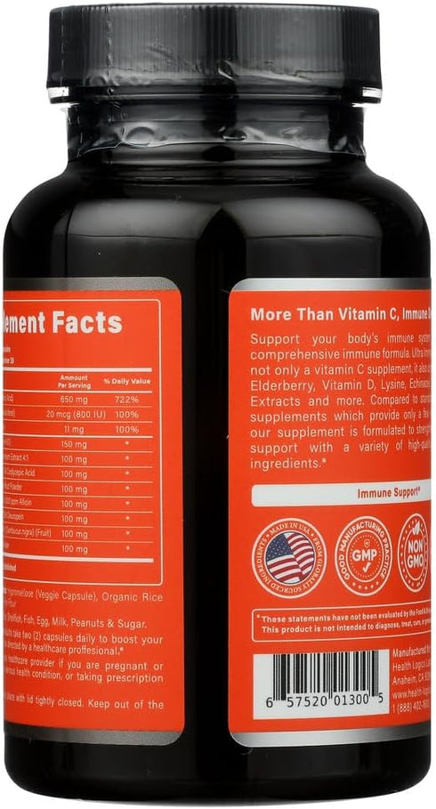 Fortify! Capsules with Vitamin C, Zinc, Elderberry, Vitamin D, Lysine, Echinacea, and Mushroom Extracts for Powerful Antioxidant Immune Support, 6...