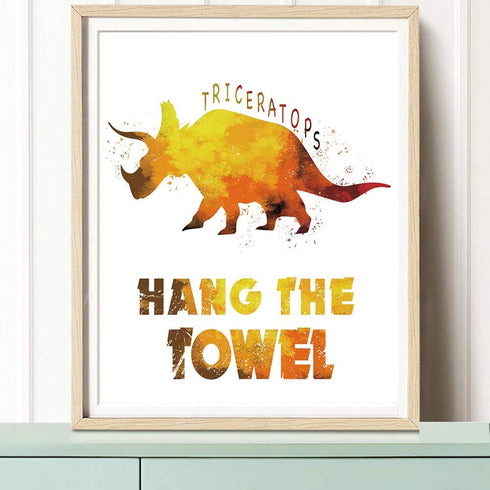 CHIEN-CHI LILI Wash Your Hands Dinosaur Bathroom Art Prints Set of 4(8”X10”), Motivational Quote Bathroom Room Decor for Kids Girls Boys Daughter ...