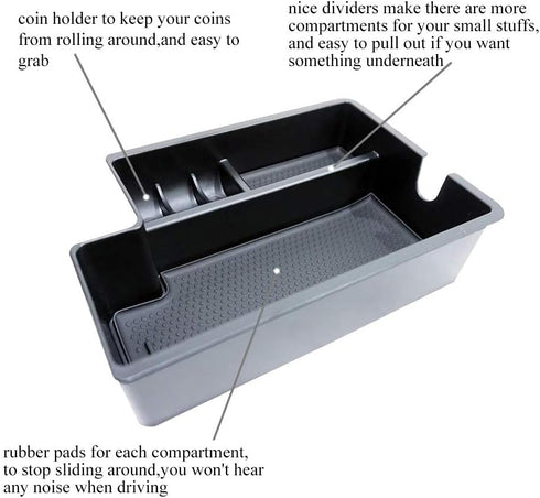 Vesul Center Console Armrest Storage Box Compatible with Mitsubishi Outlander Sport 2012 2013 2014 2015 2016 2017 2018 2019 2020 2021 ABS Tray Ins...