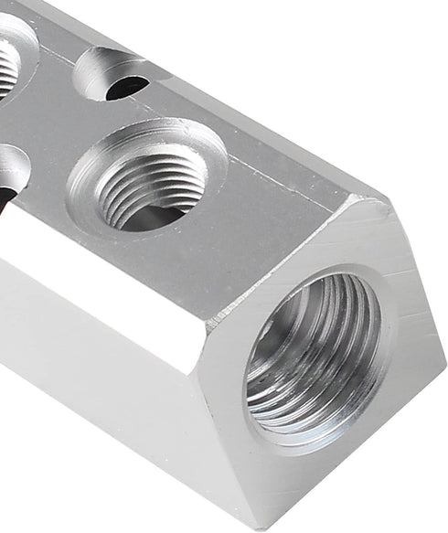 4 Way Pneumatic Manifold Air Distribution Block, Compressed Air Manifold Pneumatic Block, Air Coupler Fast Connector for Pneumatic Air Compressor,...