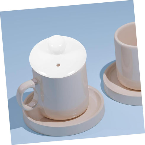 PRETYZOOM Tea Cup Lid Tea Kettle Tea Pot Accessory Home Supply Replacement Lid for Tea Cup Retro Teacup Lid Replacement Tea Cup Cover White Teapot...
