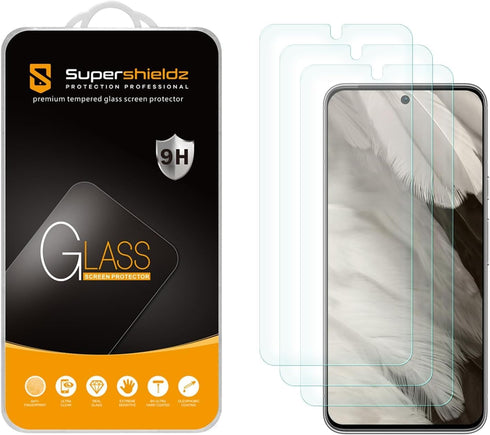 Supershieldz (3 Pack) Designed for Google Pixel 8 Tempered Glass Screen Protector, 0.33mm, Anti Scratch, Bubble Free......