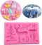 2Pcs/Set Christmas Tree Santa Claus Reindeer Xmas Tree Elk Bell Snowflake Snowman Socks Silicone Mold for DIY Chocolate Candy Fondant Cake Decor W...