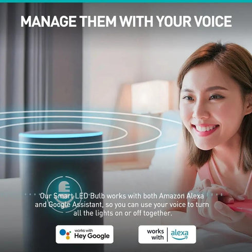 A19 Smart Light Bulbs, WiFi Bluetooth Color Changing LED Light Bulbs, Music Sync, 60W Equivalent 800LM, Dimmable, Supports Alexa, Google Assistant...