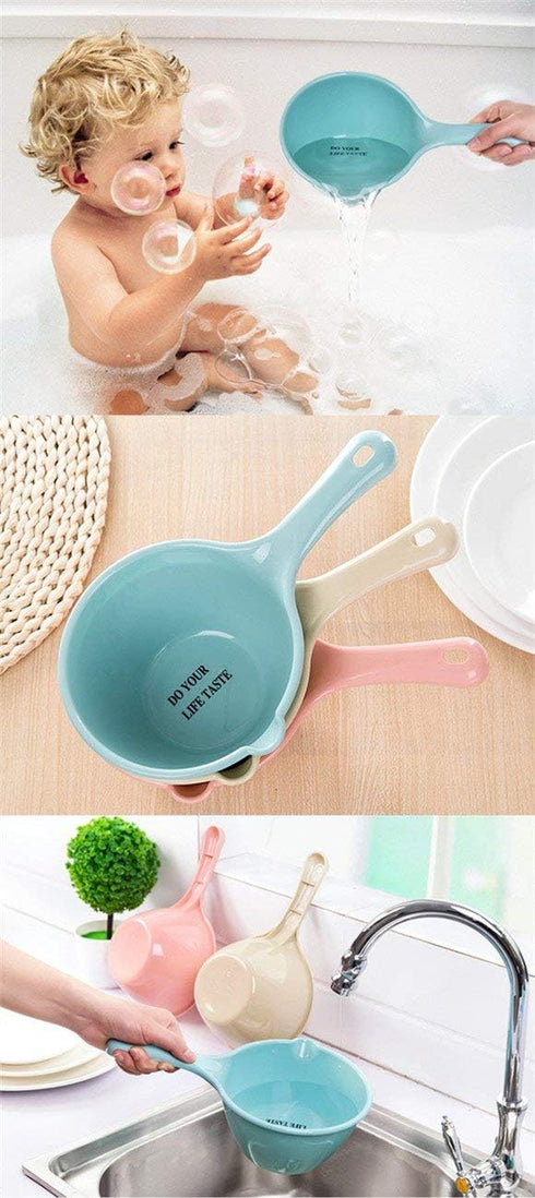 3PCS Plastic Bathing Ladle Spoons Kitchen Accessories Bathroom Water Scoop Cup Baby Shampoo Bath Spoon Home Essential...