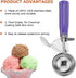 Ice Cream Scoop, Small Size Cookie Scoop Melon Baller Scoop with Trigger Release for Meatballs Melon, Ice Cream Scoop Stainless Steel Scoopers (Sm...
