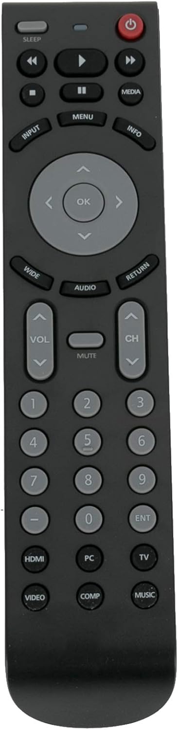 RMT-JR01 Remote Control Replace Compatible with JVC LED LCD TV Black Crystal 3001 3002 Series HDTV BC50R EM28T EM32FL EM32T EM32TS EM37T EM39FT EM...