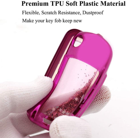 Quicksand Key Fob Cover Case Keychain for Chevy Chevrolet Buick GMC Terrain (Pink)...
