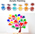 Aosemili Acrylic Paint Set for Kids - 4 Pre-Stenciled Painting Canvas Panels 8 x 8 inches with 12 Paints 2 Brushes for Girls Boys and Beginners...
