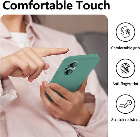 Compatible with OnePlus Nord N20 5G Case Silicone Liquid Dark Green, Soft Smooth Touch Phone OnePlus Nord N20 5G Case Silicone Shockproof Thin Cov...