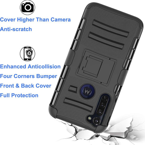 Ailiber Moto G Stylus Holster Case, Motorola G Stylus Screen Protector, Swivel Belt Clip Kickstand Holder Heavy Duty Rugged Fullbody Armor Shell P...